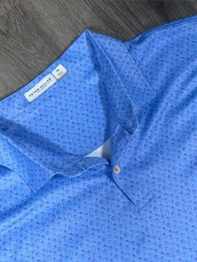 Peter Millar Crown Sport Featherweight Squid Pro Quo Polo Shirt Blue XL $110